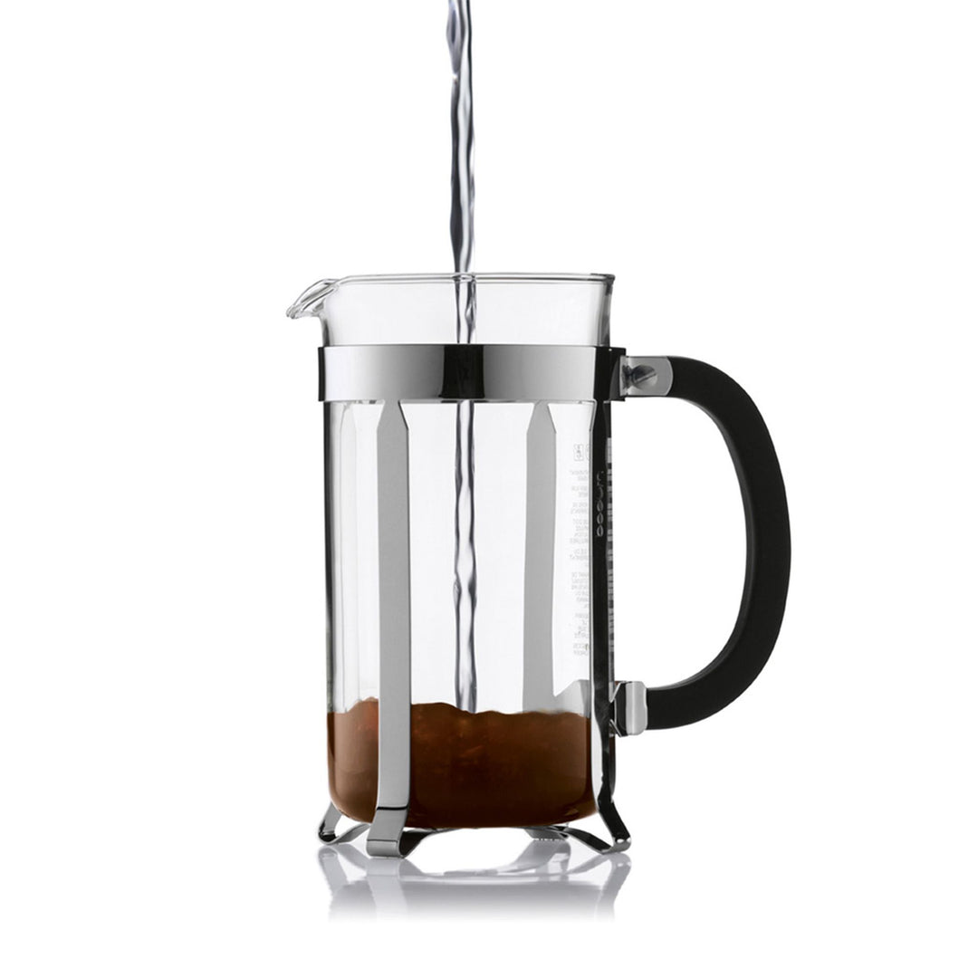 Bodum Chambord Kaffeebereiter 1 l, verchromt, Wasser aufgiessen