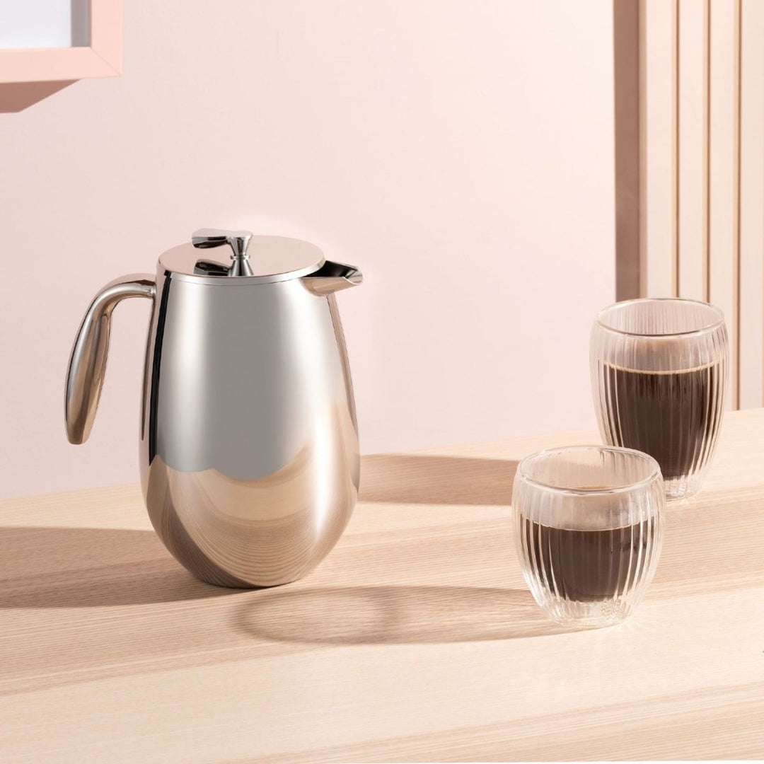 Bodum Columbia Kaffeebereiter 1 l, verchromt, mit zwei Gläsern