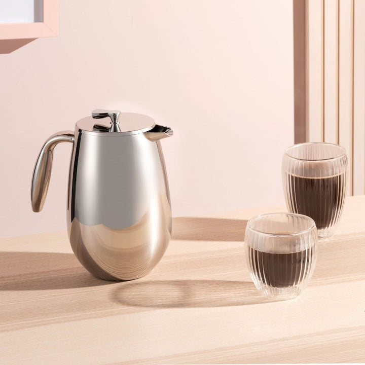 Bodum Columbia Kaffeebereiter 1 l, verchromt, mit zwei Gläsern