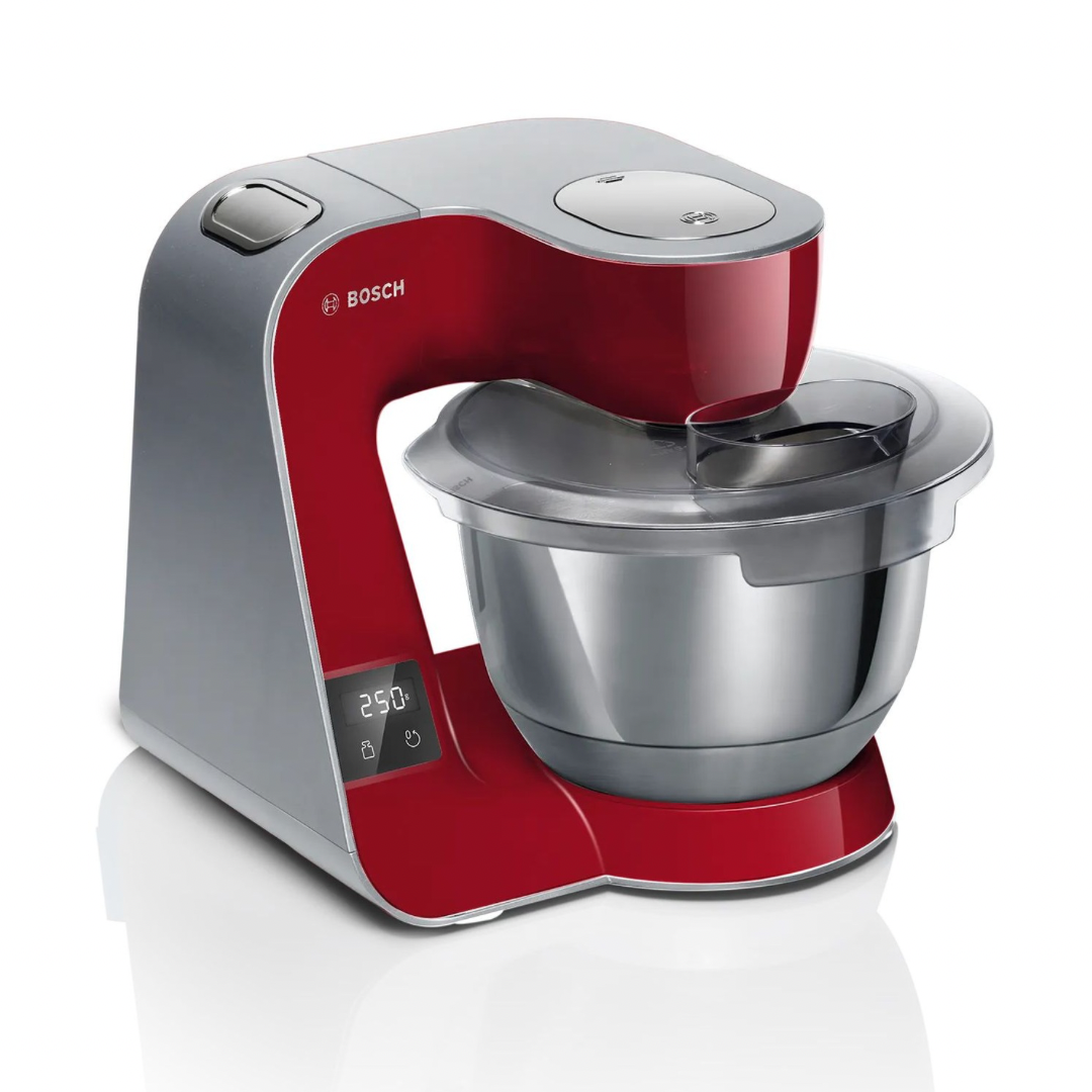 Bosch Küchenmaschine MUM58720 Rot Silber mit Edelstahlschüssel Detailansicht
