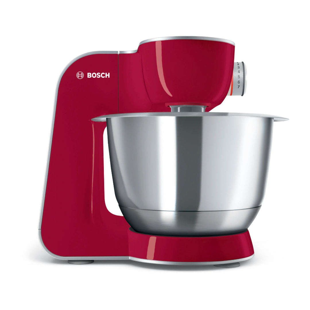 Bosch Küchenmaschine MUM58720 Rot Silber mit Edelstahlschüssel