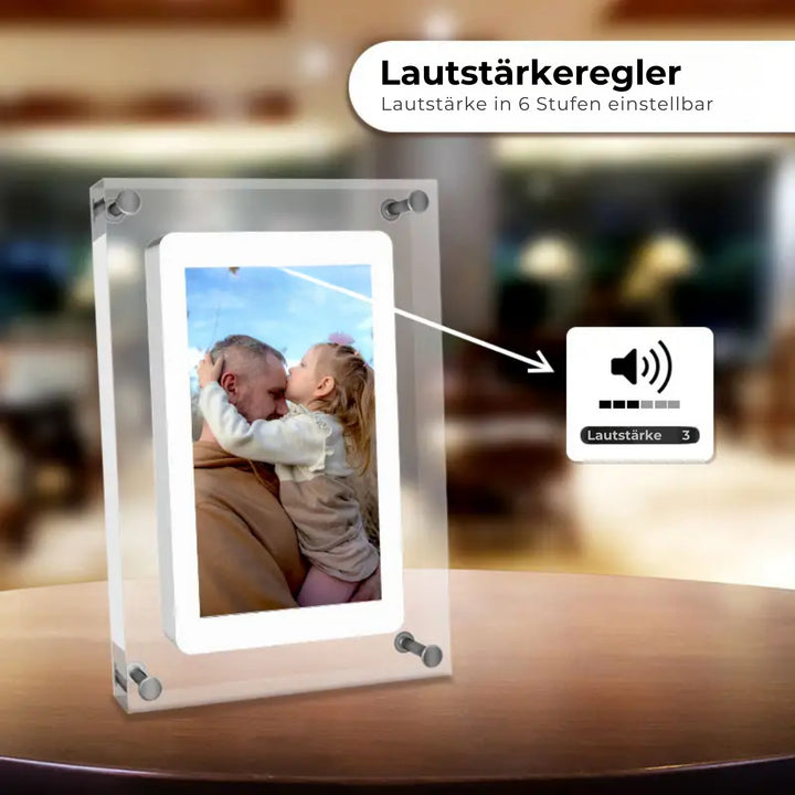 Digitaler Bilderrahmen mit Videofunktion und einstellbarer Lautstärke für Tonwiedergabe