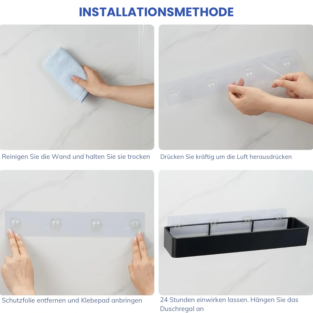 Schritt-für-Schritt Anleitung zur Montage einer Duschablage ohne Bohren an der Wand