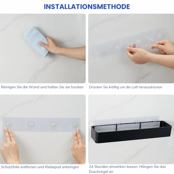 Schritt-für-Schritt Anleitung zur Montage einer Duschablage ohne Bohren an der Wand
