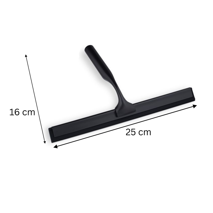 Raclette de douche en acier inoxydable, noir, dimensions