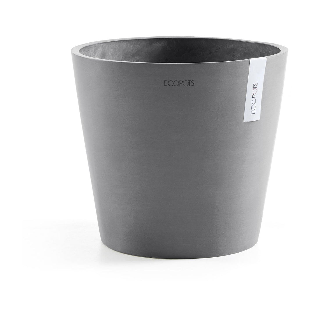 Pot de fleurs Ecopots Amsterdam, gris, vue de face