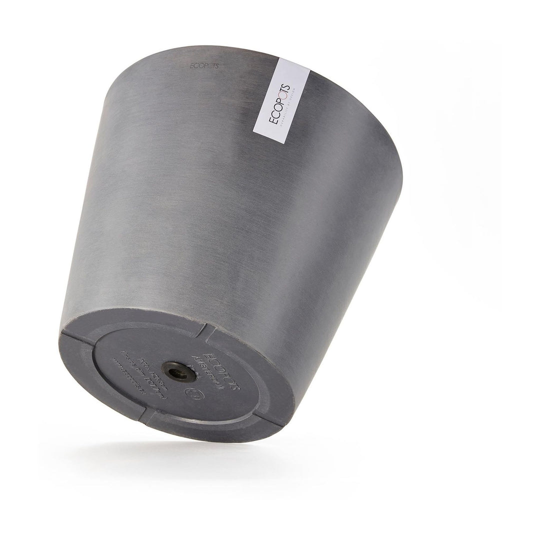 Ecopots Pflanzentopf Amsterdam, Grau, Unterseite mit Bodenstopfen