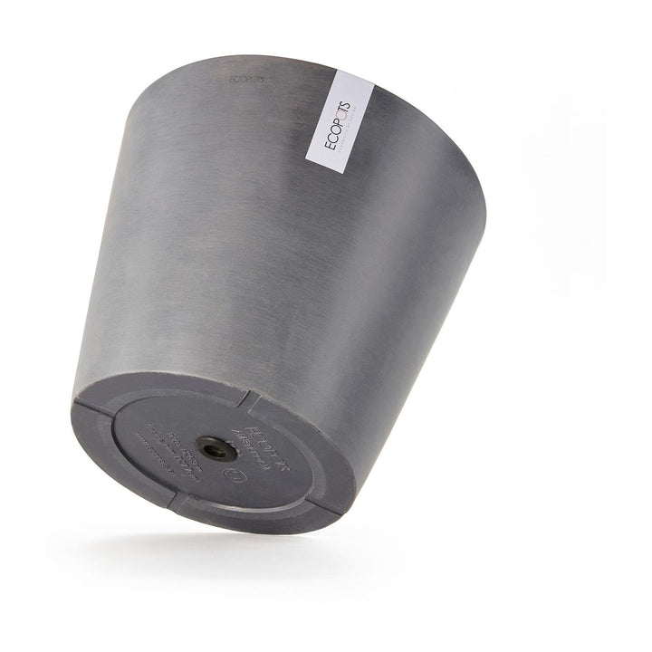 Ecopots Pflanzentopf Amsterdam, Grau, Unterseite mit Bodenstopfen