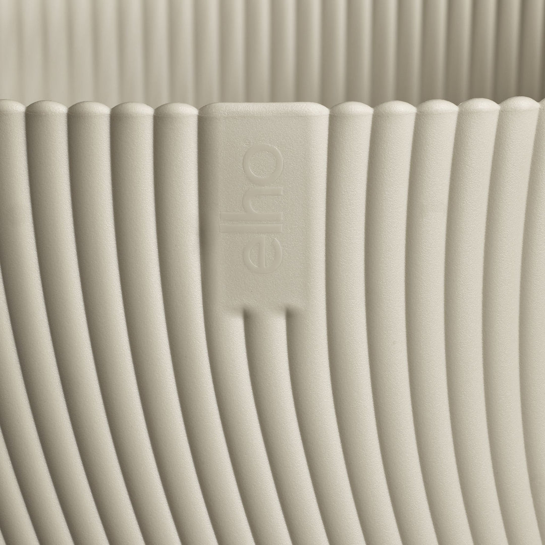 Elho Pflanzentopf Sereh, Beige Rillenstruktur mit Logo