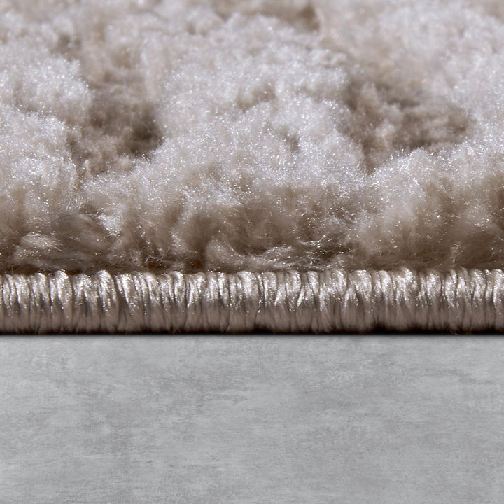Elle Decoration Hochflorteppich Chappe, Kante mit Hochflor