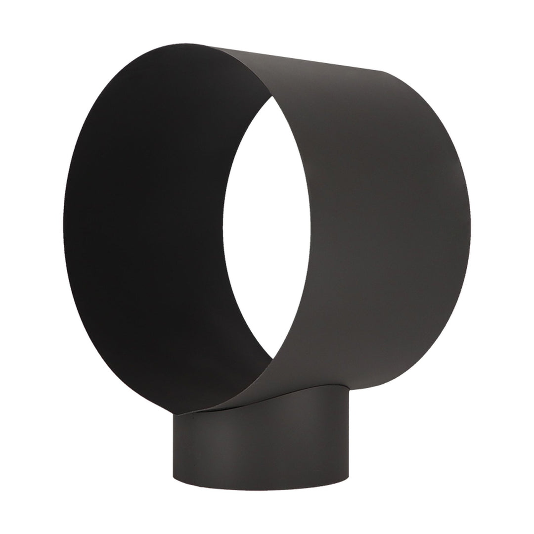 Esschert Design Holzregal rund, Schwarz, Ansicht schräg von hinten