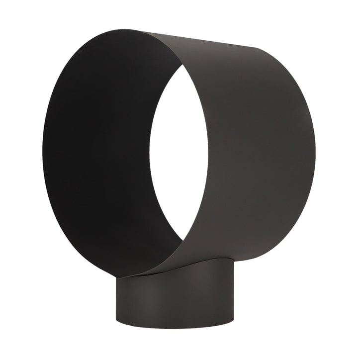 Esschert Design Holzregal rund, Schwarz, Ansicht schräg von hinten
