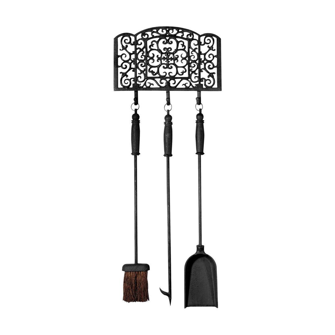 Esschert Design Kaminbesteck 3-teilig, Schwarz