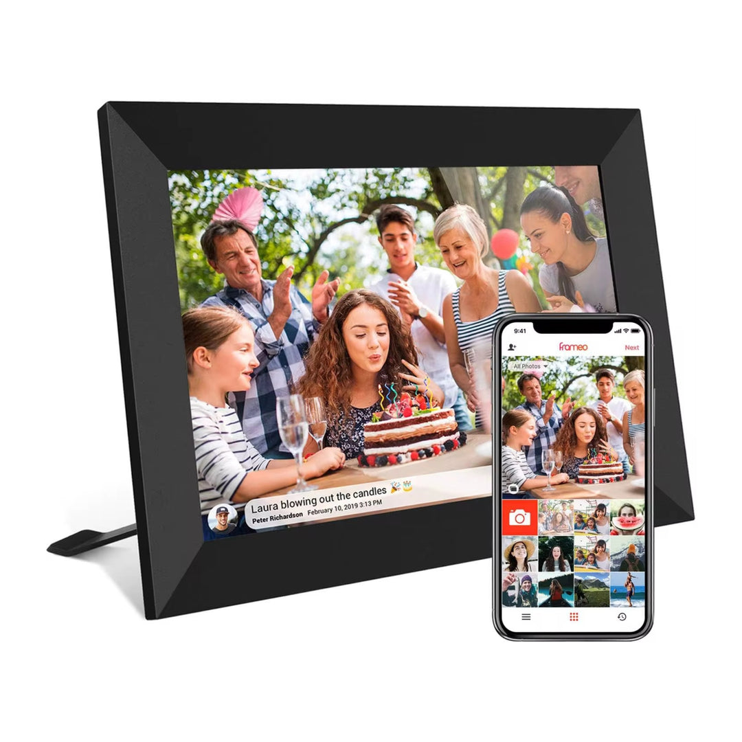 Frameo digitaler Bilderrahmen 10,1 Zoll HD IPS mit 32 GB Speicher in Schwarz