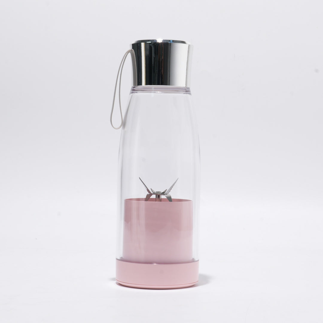 Fresh Juice Smoothie2Go Chic 450 ml in Pink als freigestellte Frontansicht mit sichtbaren Edelstahlklingen