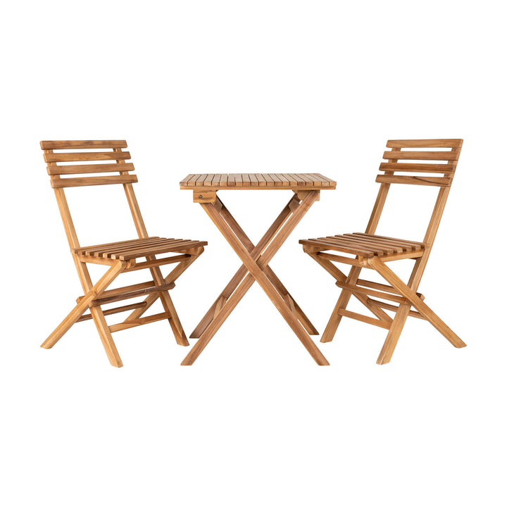 House Nordic Gartenset Cuenca Teak, Tisch und zwei Stühle