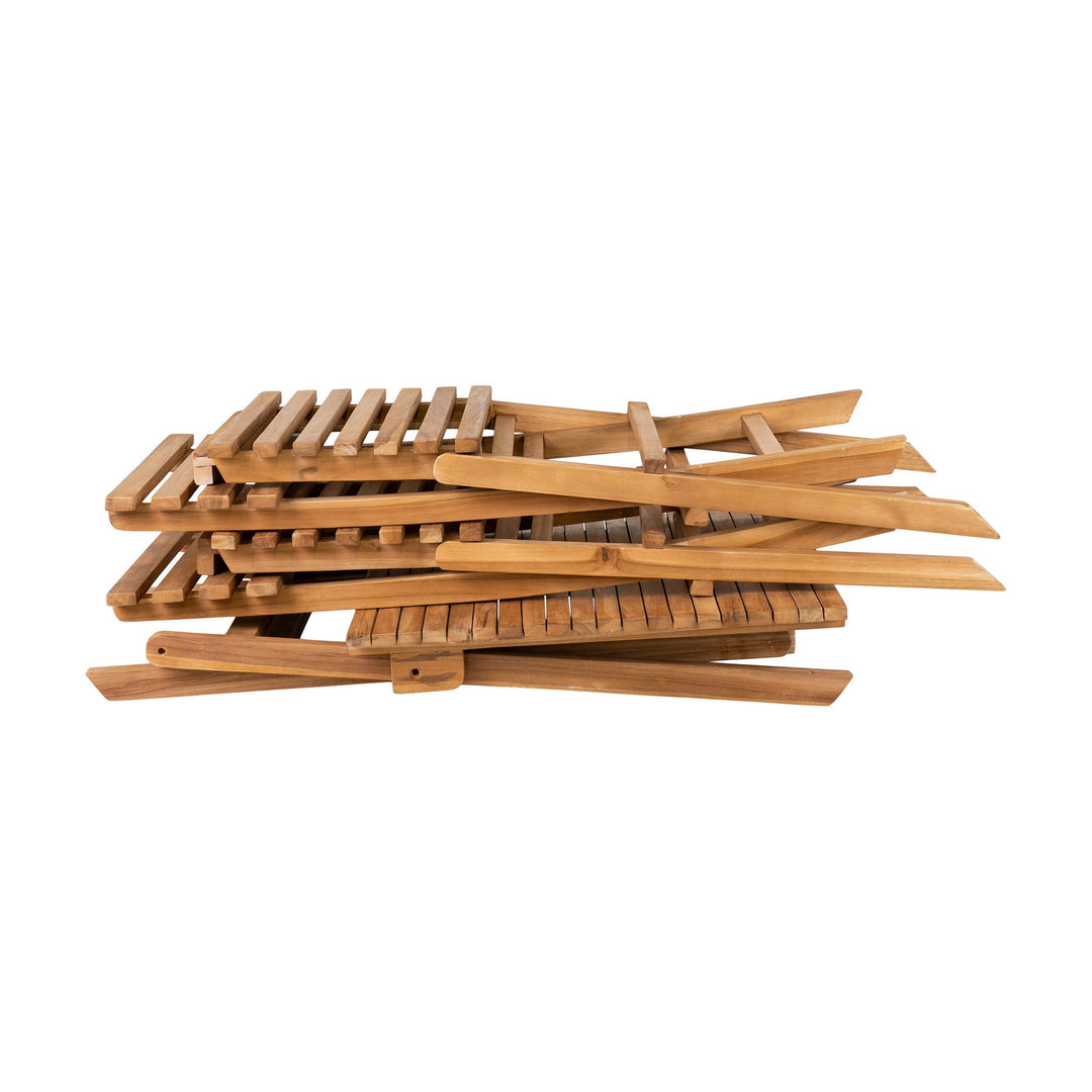 House Nordic Gartenset Cuenca Teak, zusammengeklappt gestapelt