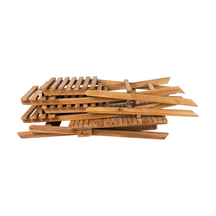 House Nordic Gartenset Cuenca Teak, zusammengeklappt gestapelt
