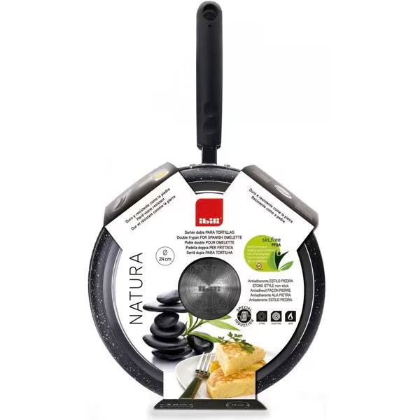 Ibili Natura Doppelpfanne für Tortilla 24 cm, in der Verpackung