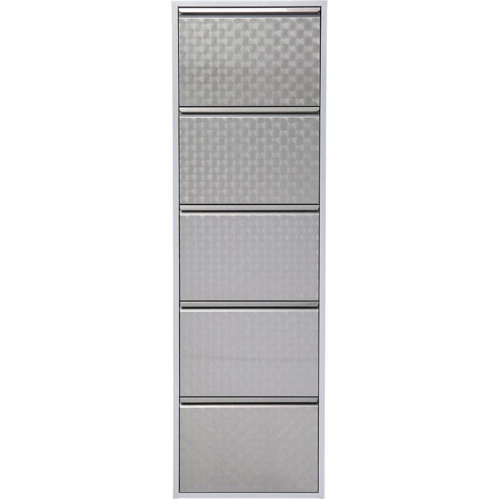 Kare Schuhschrank Caruso 5er, Silber, Ansicht von vorne