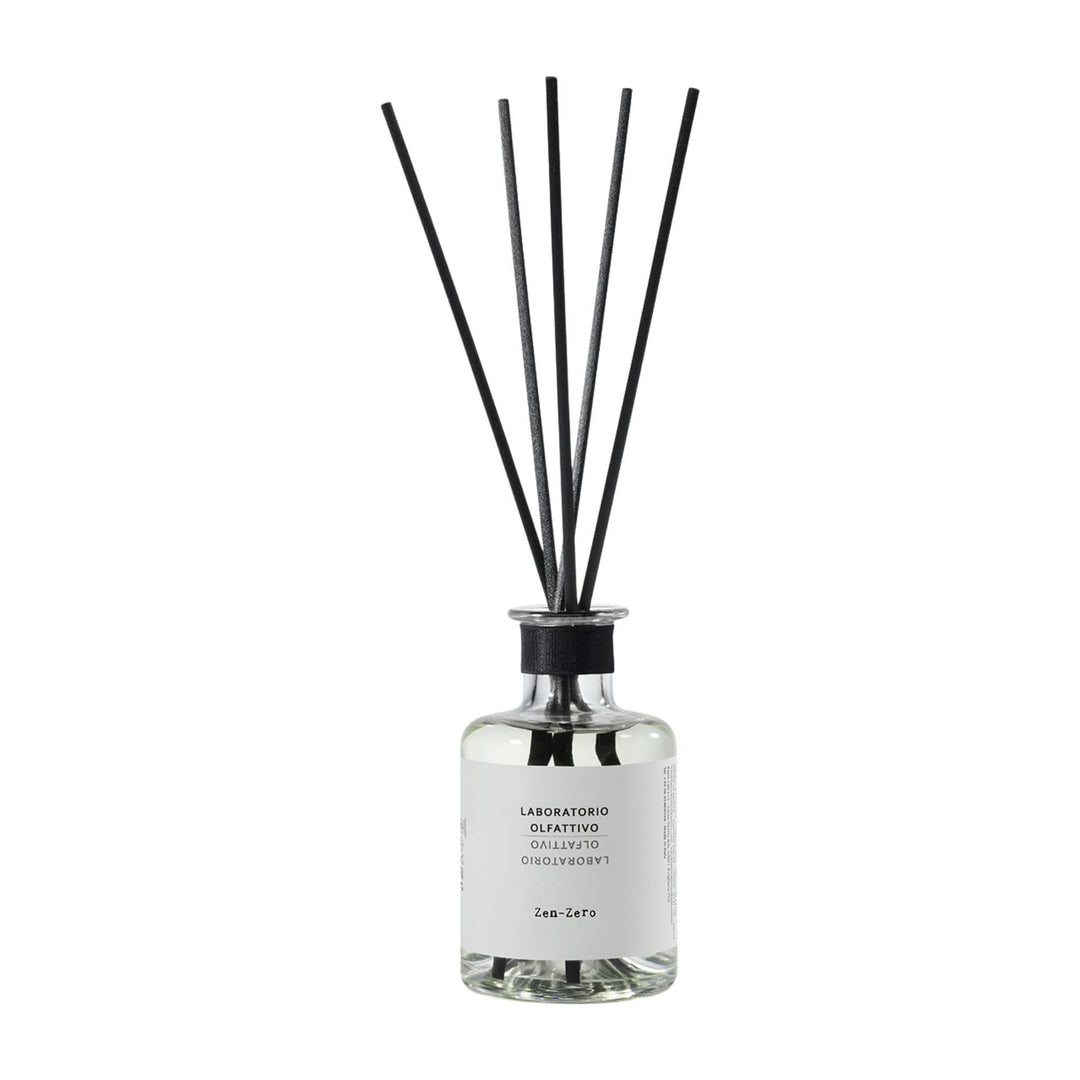 Laboratorio Olfattivo Duftstäbchen Zen-Zero 200 ml, Klarglas mit schwarzen Stäbchen