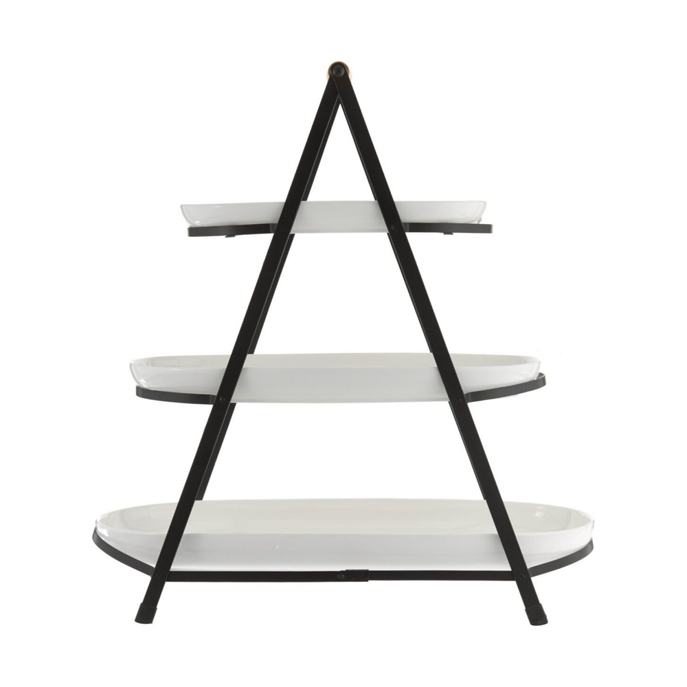 Ladelle Etagere Alto Serve and Share mit drei Ebenen aus Keramik in Seitenansicht