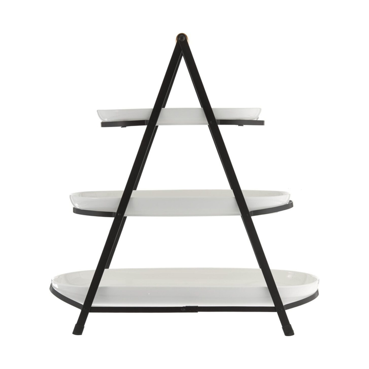 Ladelle Etagere Alto Serve and Share mit drei Ebenen aus Keramik in Seitenansicht