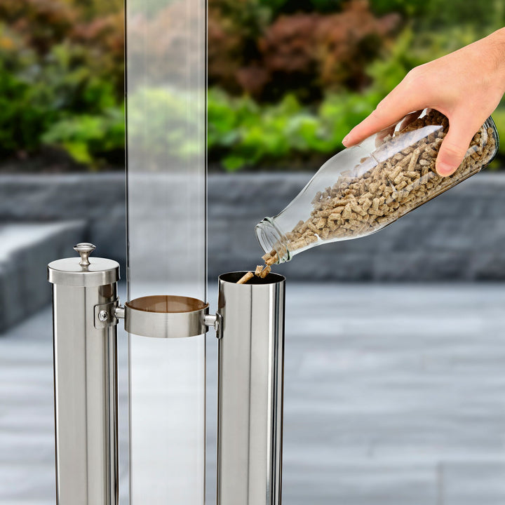 Landmann Pellet-Feuersäule 135 cm, Pellets einfüllen