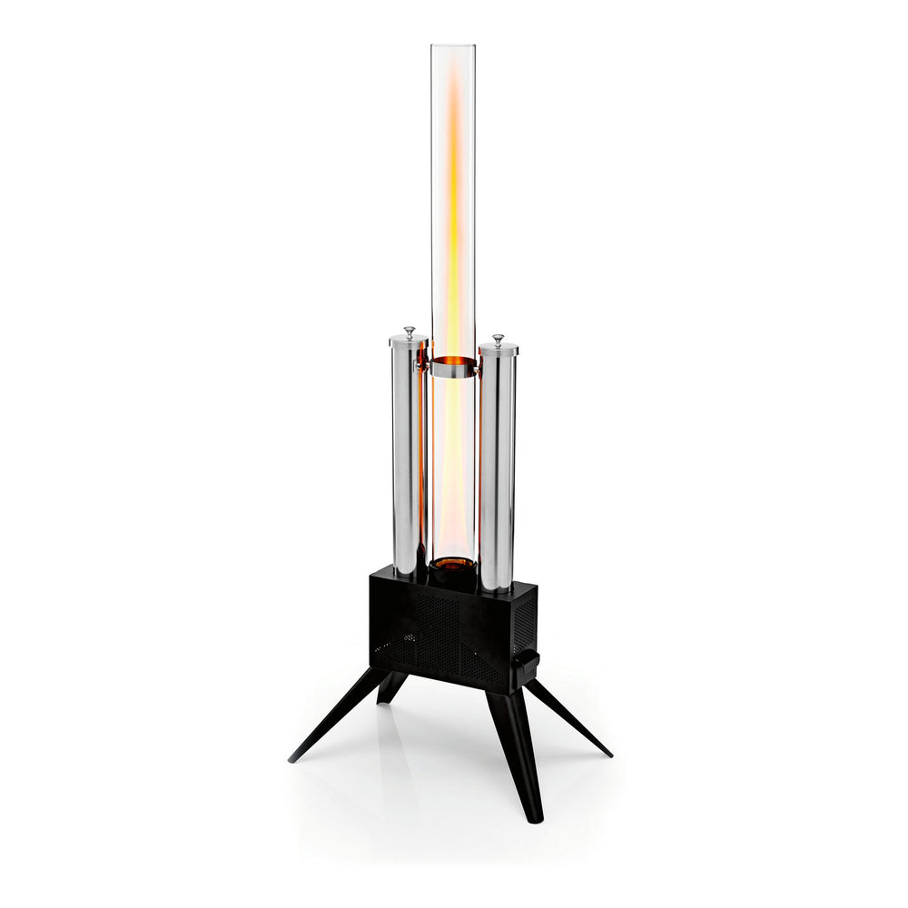 Landmann Pellet-Feuersäule 135 cm, Schwarz/Edelstahl, mit Flamme