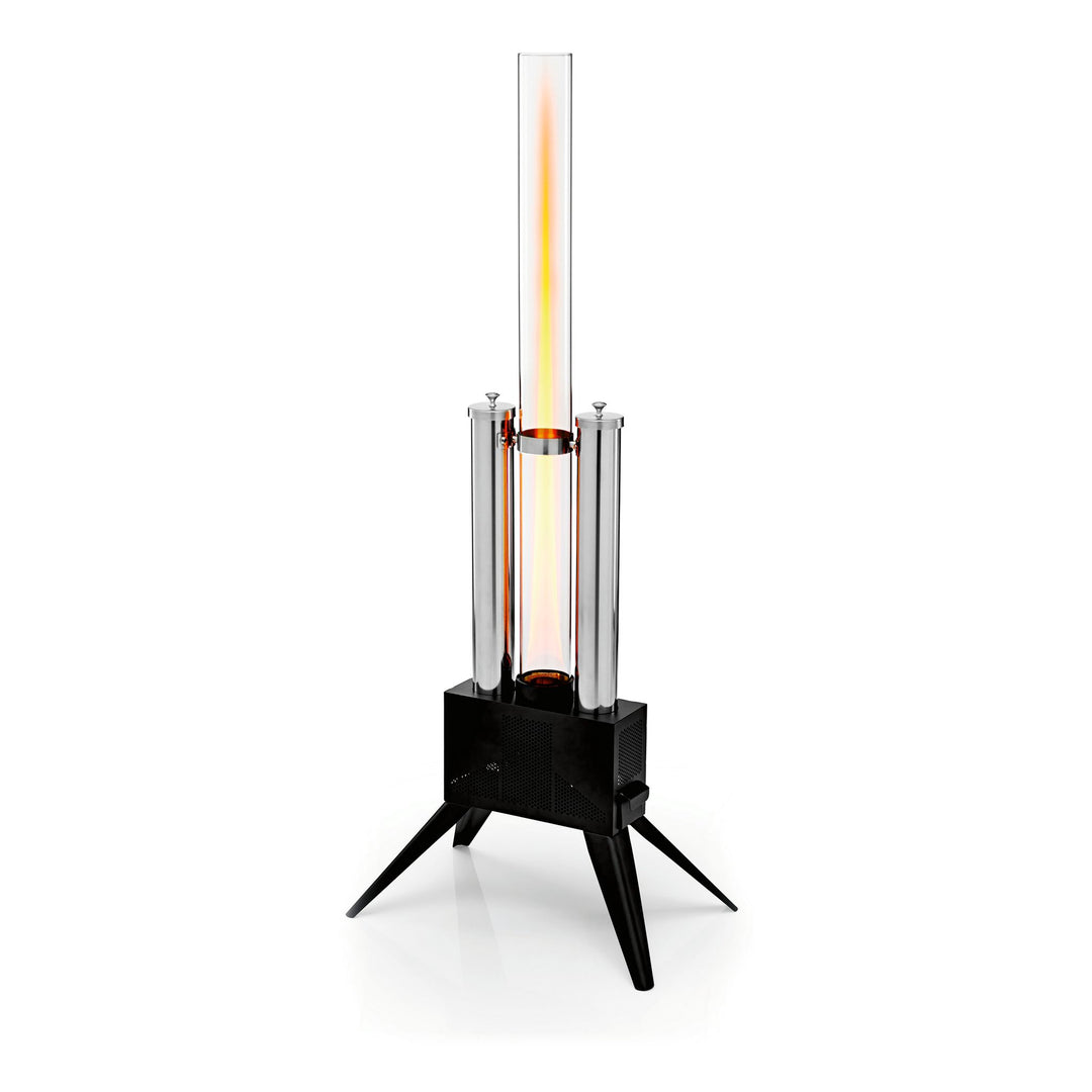 Landmann Pellet-Feuersäule 135 cm, Schwarz/Edelstahl, mit Flamme