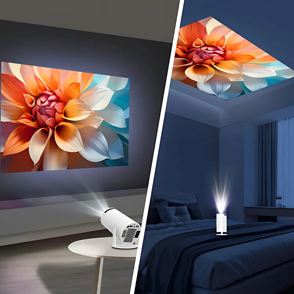Mini Beamer LED, Projektion an die Wand und an die Schlafzimmerdecke