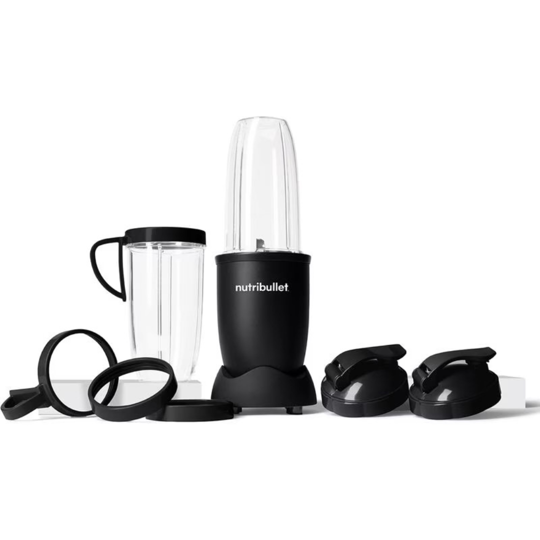 Nutribullet Pro 900W Nährstoffextraktor Schwarz Matt mit Bechern und Zubehör