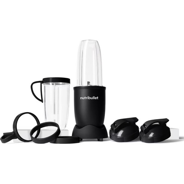 Nutribullet Pro 900W Nährstoffextraktor Schwarz Matt mit Bechern und Zubehör