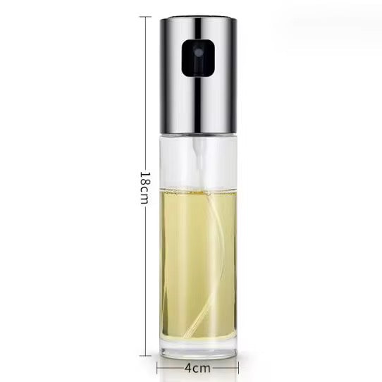 Kompakter Öl- und Essigsprüher 100 ml – Glasflasche mit Edelstahlaufsatz für feines Sprühen