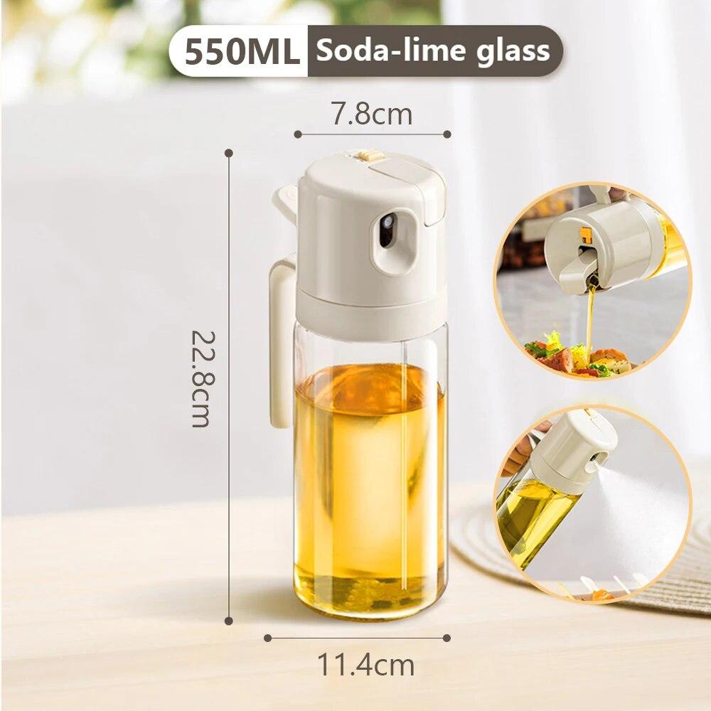 Oelsprueher 550 ml aus Glas mit Abmessungen Hoehe 22.8 cm Breite 11.4 cm und Spruehfunktion