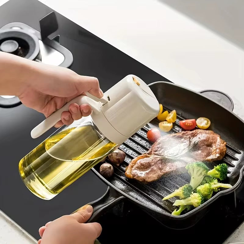 Oelsprueher beim Braten von Fleisch und Gemuese