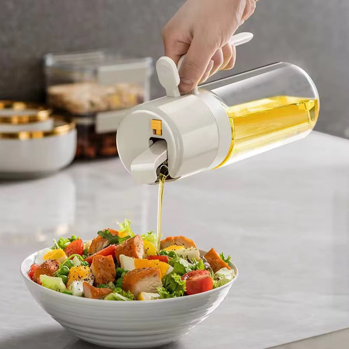 Oelsprueher fuer gleichmaessige Dosierung auf Salat