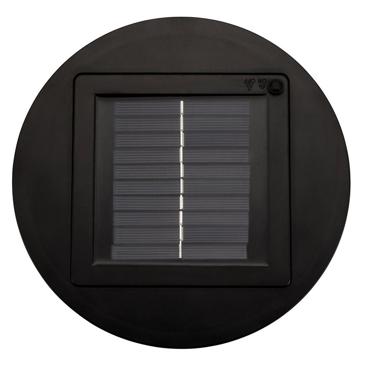 Solarpanel mit Ein-Aus-Schalter auf der Oberseite der Leuchte