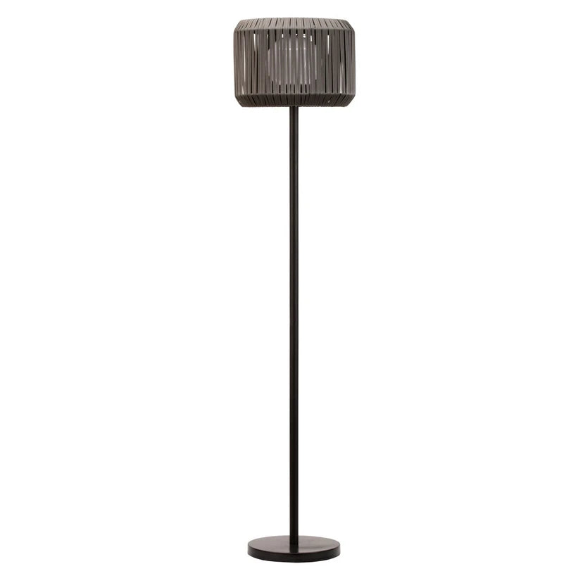 Pauleen Solar-Stehleuchte Sunshine Elegance mit geflochtenem Schirm und schwarzem Standfuss