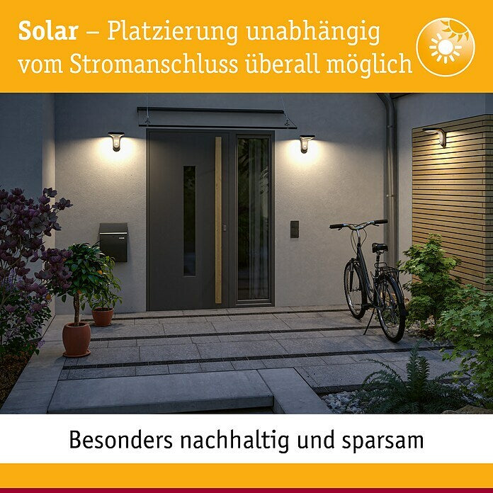 Hinweisgrafik von Pauleen: Solarleuchten brauchen keinen Stromanschluss