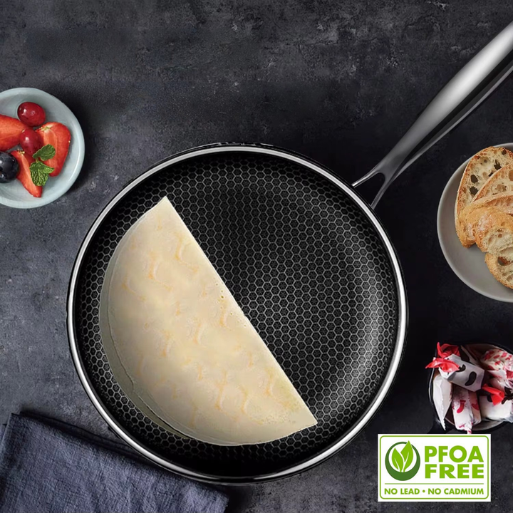 PFOA freie Antihaft Edelstahl Bratpfanne ProLine Steel mit Wabenstruktur