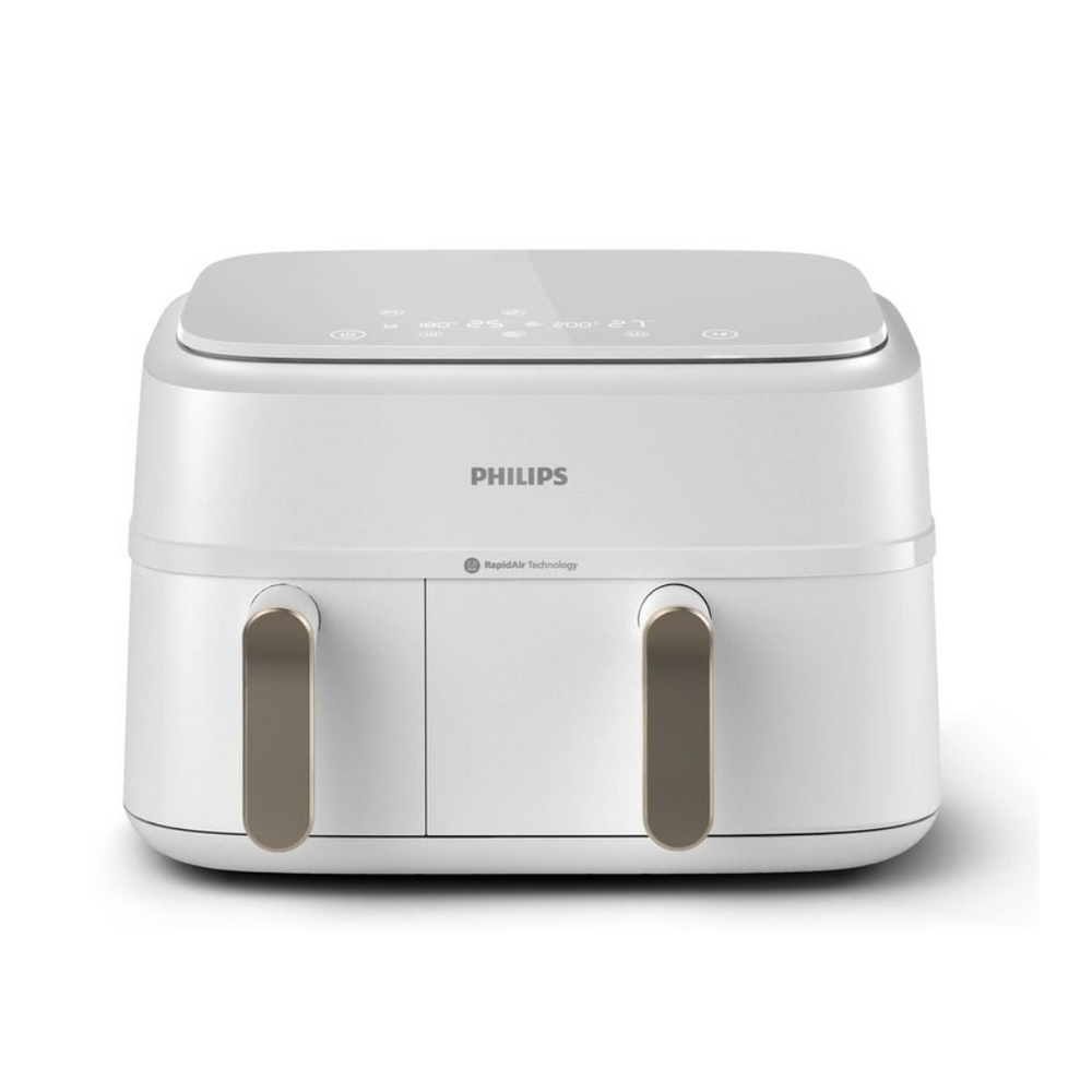 Philips Heissluft-Fritteuse 3000 Series Dual Basket in Champagner mit zwei getrennten Garzonen
