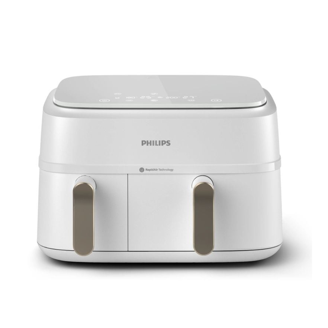Philips Heissluft-Fritteuse 3000 Series Dual Basket in Champagner mit zwei getrennten Garzonen