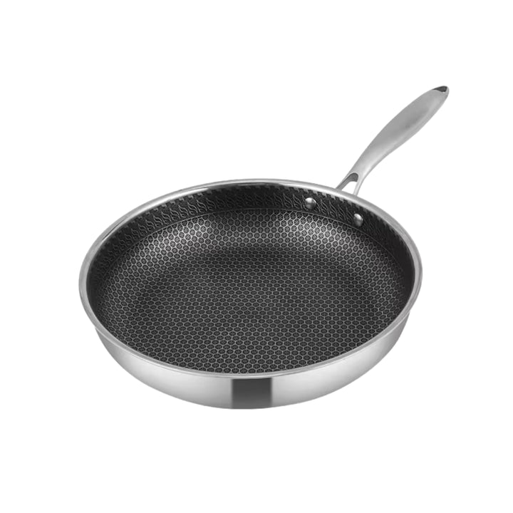 ProLine Steel Edelstahl Bratpfanne mit Honeycomb Wabenstruktur und Antihaftbeschichtung für Induktion