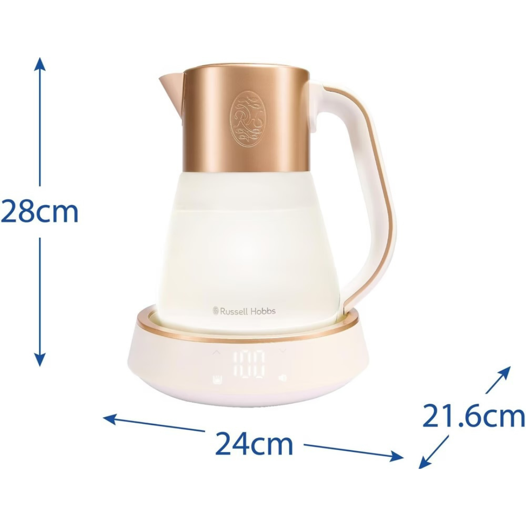 Russell Hobbs Calm Touch Wasserkocher 1.7 Liter mit Abmessungen und kompaktem Designübersicht