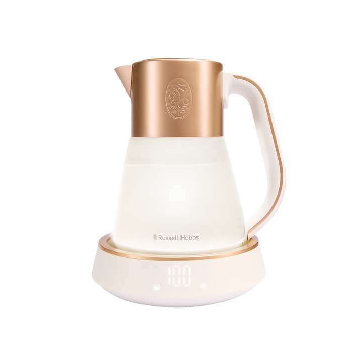 Russell Hobbs Calm Touch Wasserkocher 1.7 l in Weiss und Kupfer mit Touch-Bedienung und Milchglasdesign