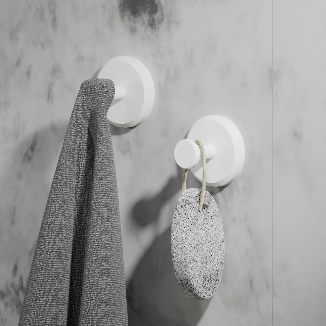 Weisse Saugnapfhaken ohne Bohren für Badaccessoires