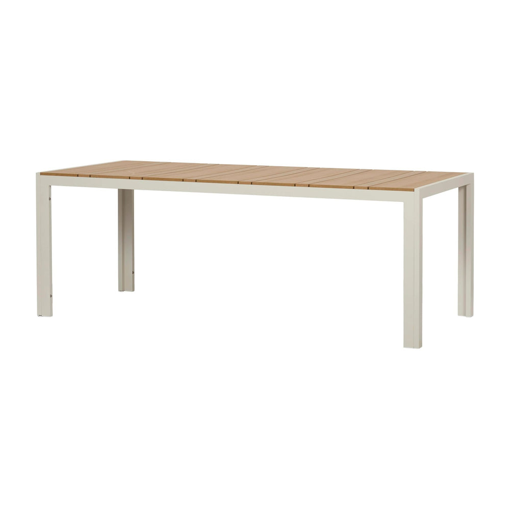 Schou Noah Gartentisch 205 x 90 cm, Grau/Teak, Ansicht schräg von der Seite