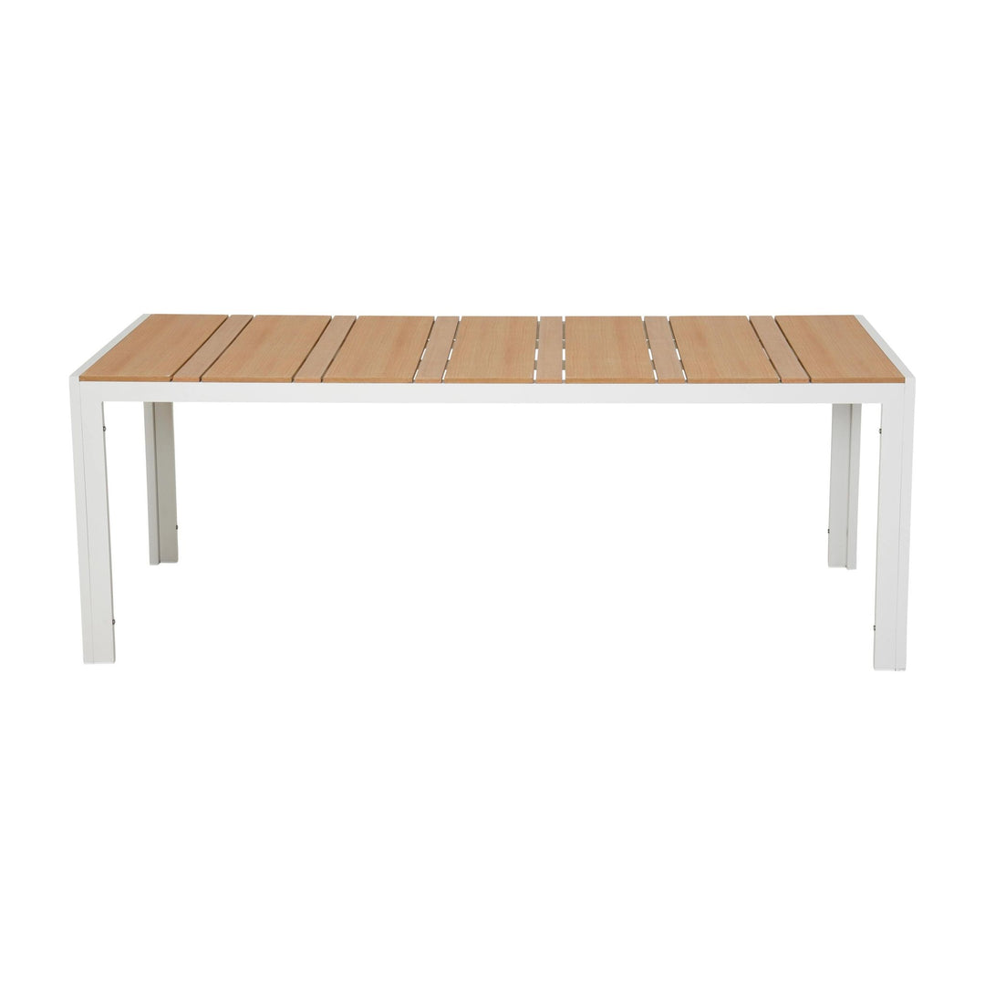 Schou Noah Gartentisch 205 x 90 cm, Grau/Teak, Ansicht von vorne