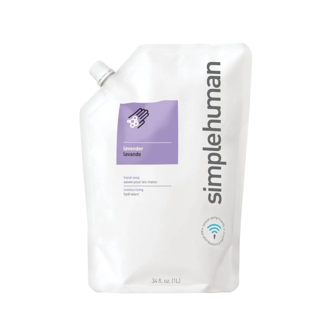 Simplehuman Handseife Lavendel, 1 Liter Nachfüllbeutel mit Ausgiesser